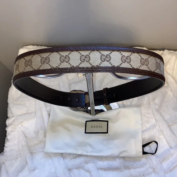 Gucci Supreme Canvas Double GG Belt With Dust Bag - Picture 8 of 17